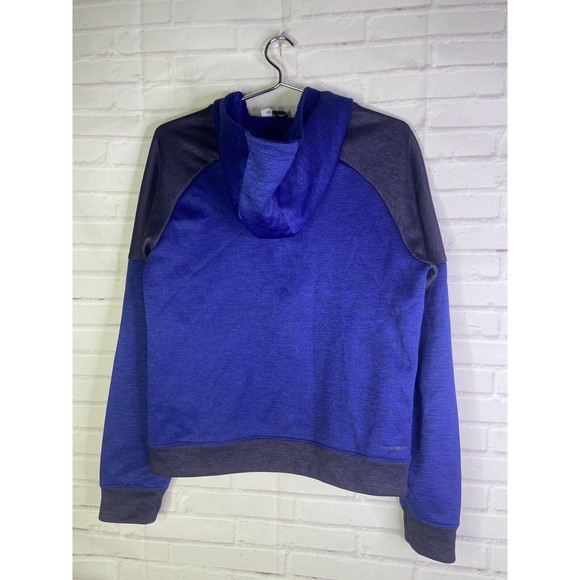 Adidas CF0019 Fleece Lined Performance Zip Up Activewear Jacket Blue Womens M - Picture 3 of 11